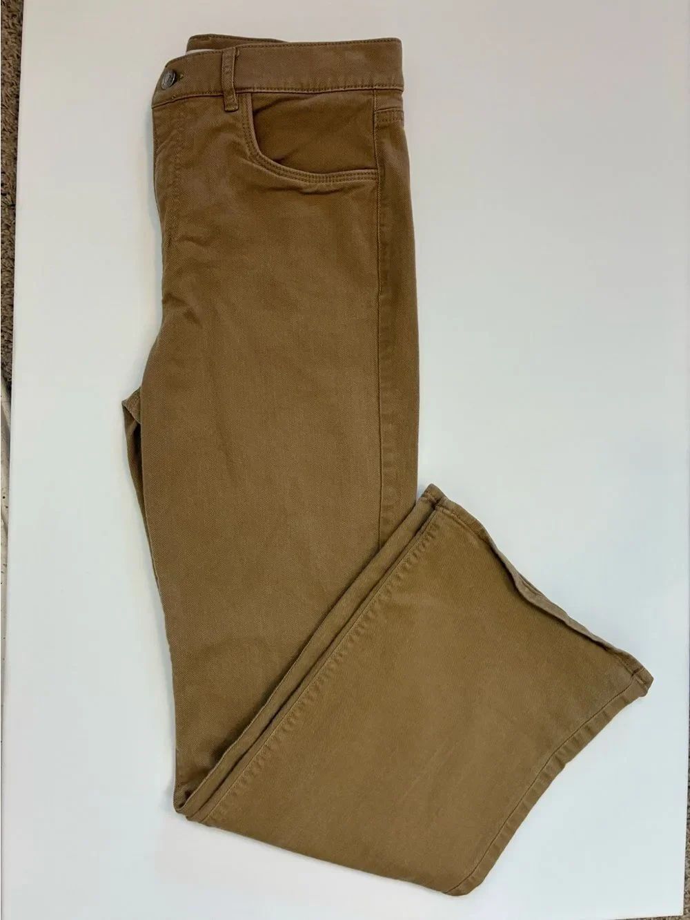 LOFT flare/ bell high waisted pants in warm brown